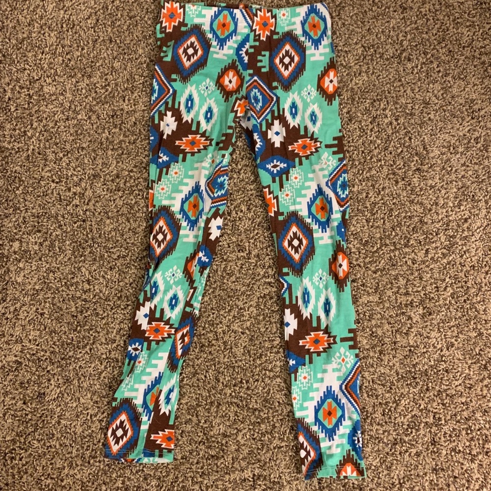 Papaya Aztec leggings - size small